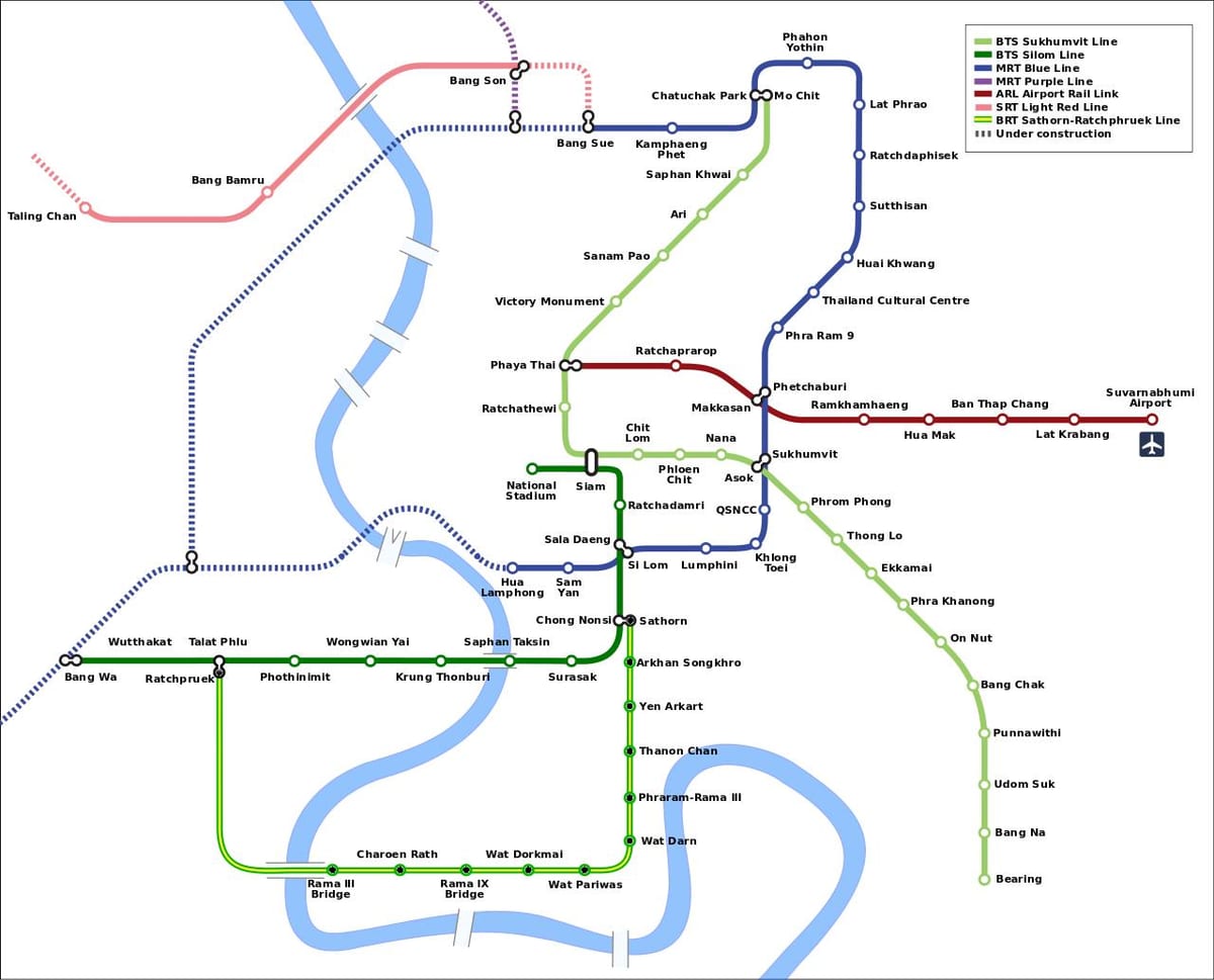 mrt מפת תאילנד בנגקוק