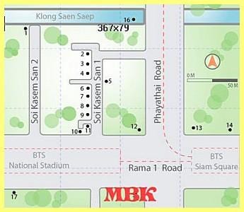 mbk shopping mall בבנגקוק מפה