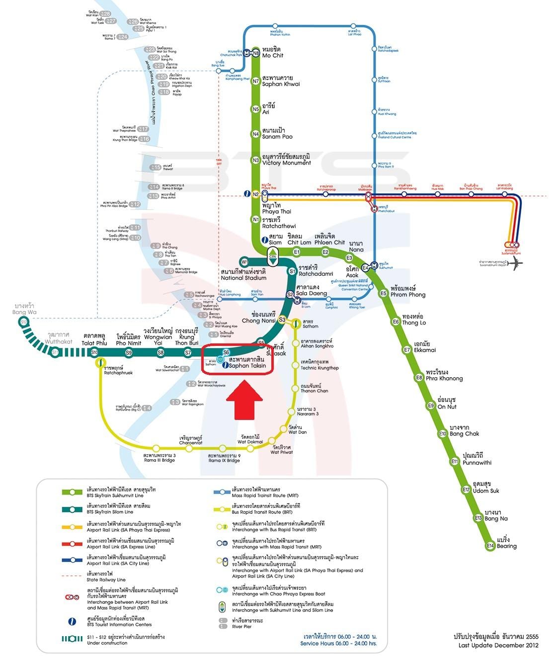 מפה של saphan taksin bts station