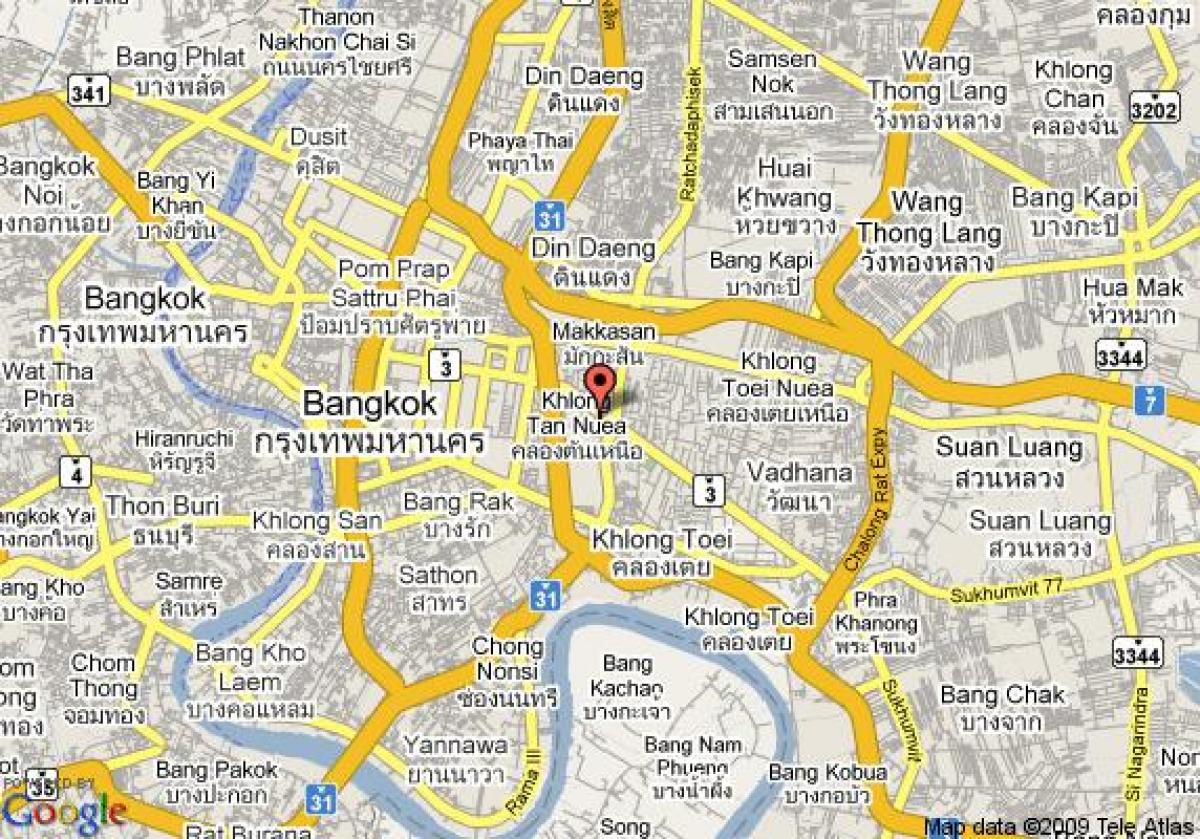מפה של sukhumvit איזור בנגקוק