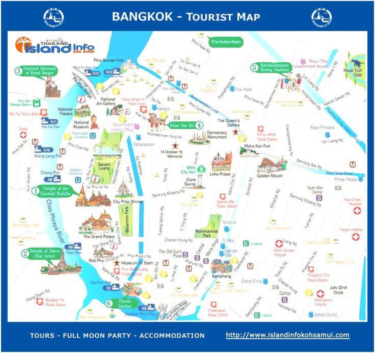 תאילנד בנגקוק מפת התיירות