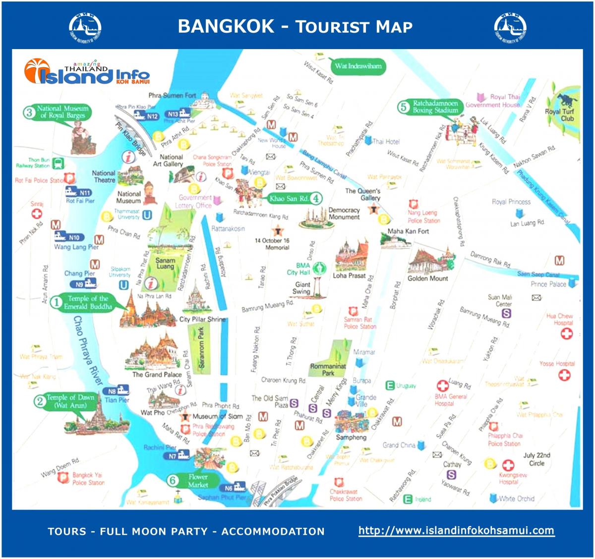 בנגקוק-מדריך טיולים מפה