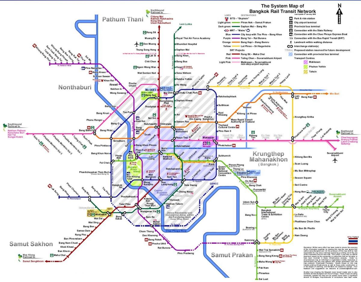 מפת הרכבת התחתית של בנגקוק 2016