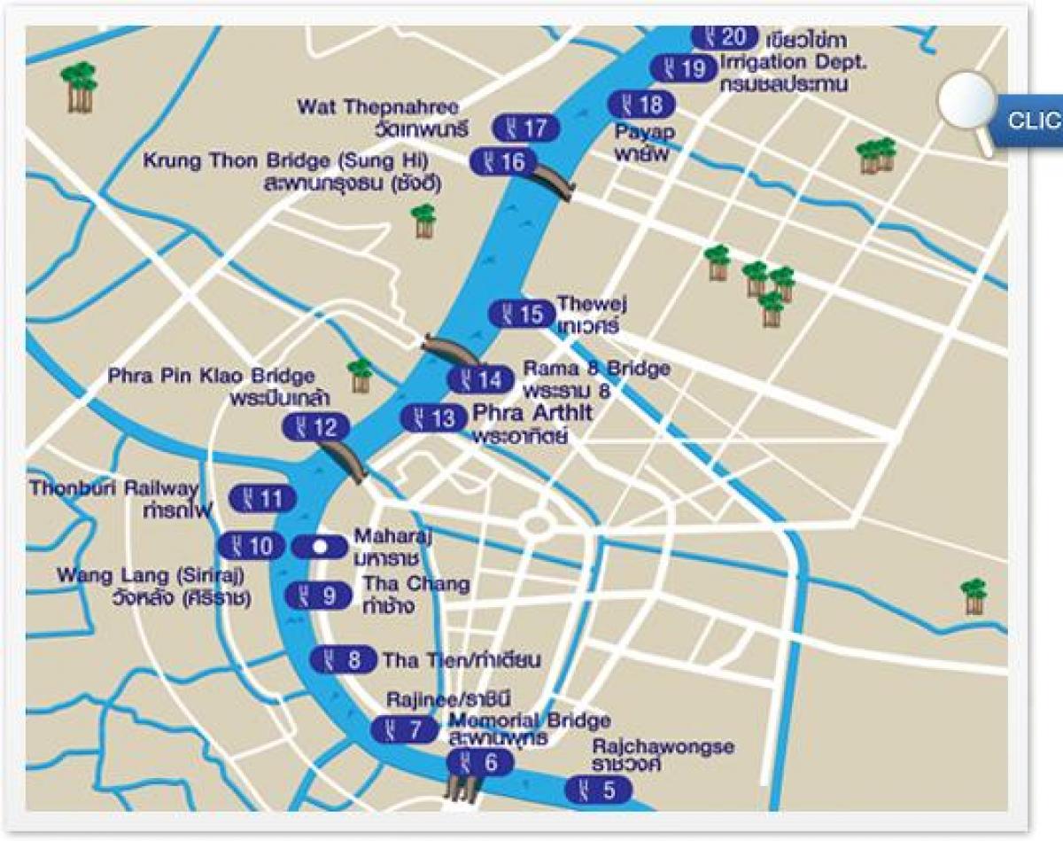 מפה של בנגקוק ריבר תחבורה