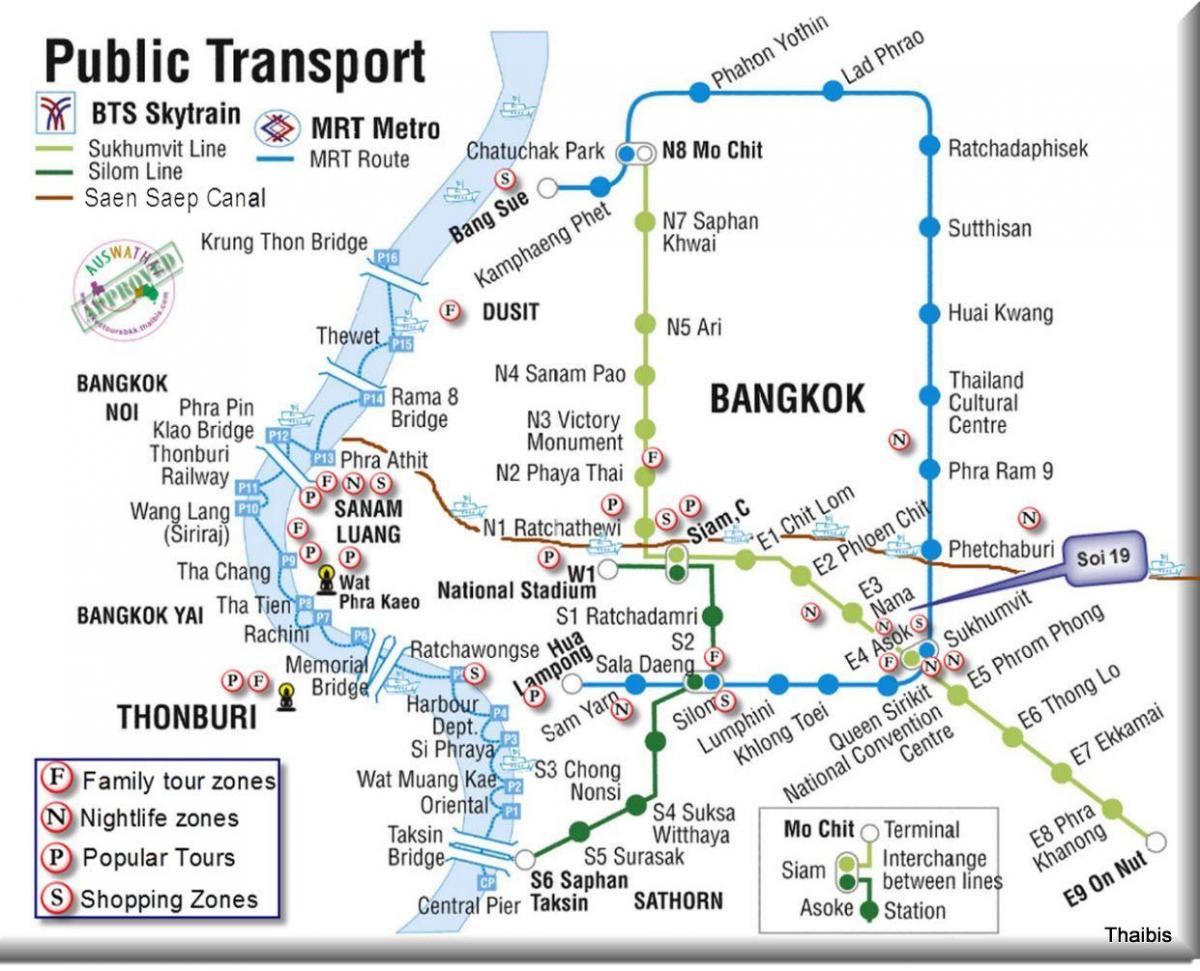 תחבורה ציבורית בבנגקוק מפה
