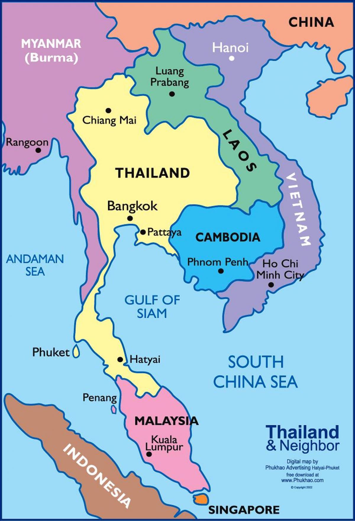 בנגקוק תאילנדי מפה
