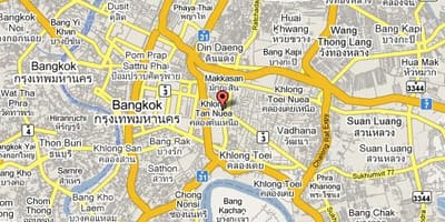 מפה של sukhumvit איזור בנגקוק